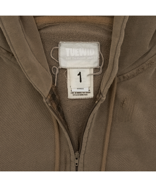 tuewid classic embroidery set up zip-up in umber