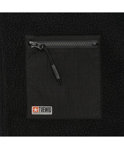 Tuewid city fleece set up jacket in carbon black