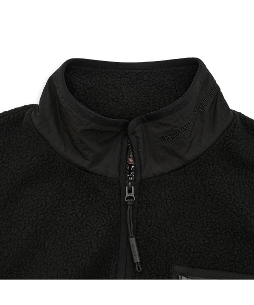 Tuewid city fleece set up jacket in carbon black