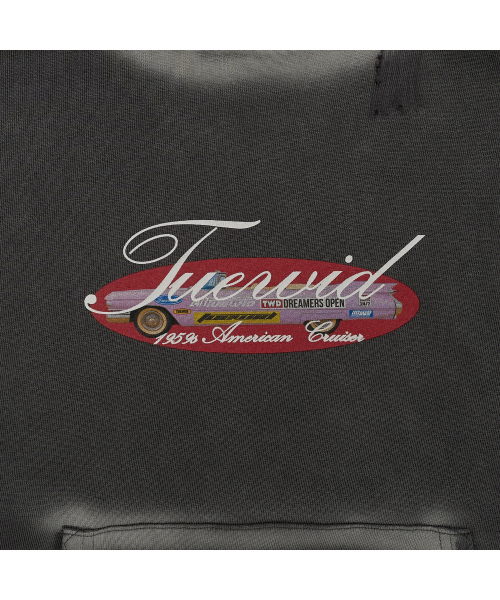 Tuewid croped hoodie in washed peppercorn