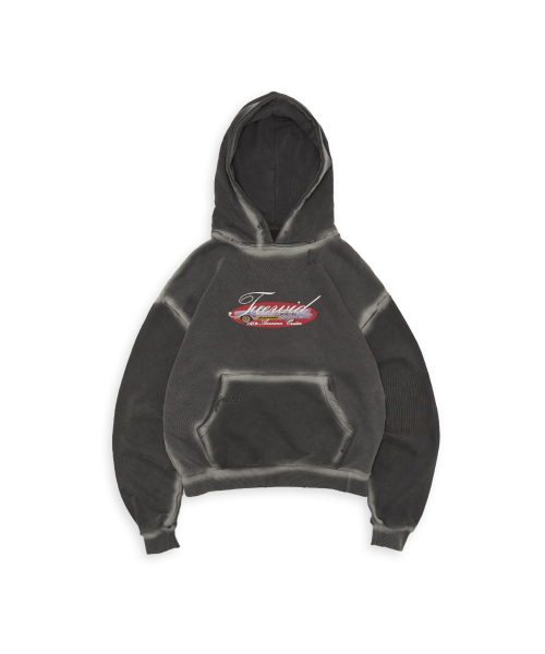 Tuewid croped hoodie in washed peppercorn