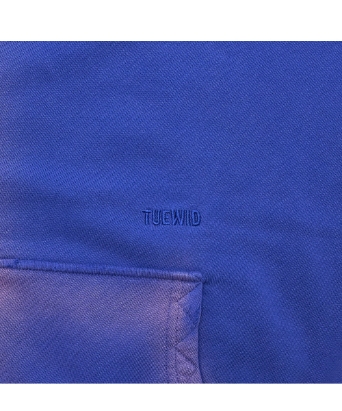 Tuewid classic embroidery zip-up in blueberry blue
