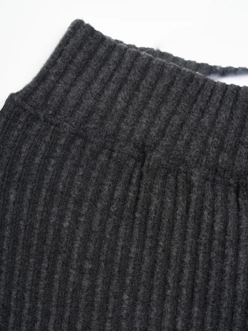 SIGNATURE WARM BOOTCUT BANDING PANTS [BLACK, CHARCOAL]