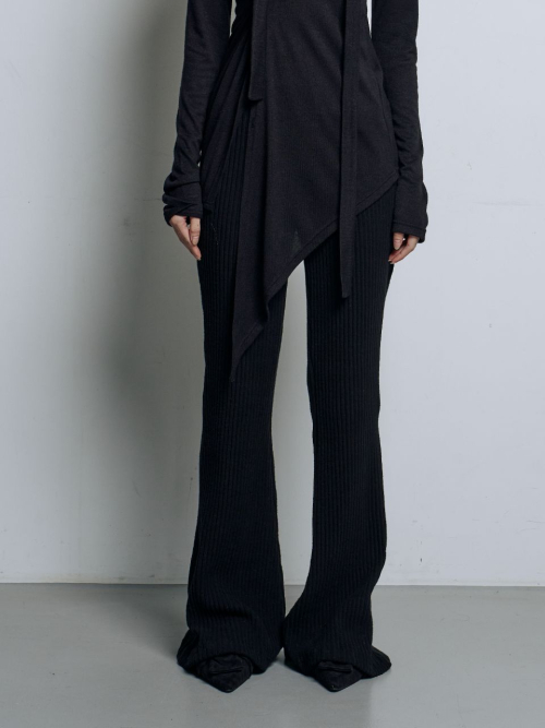 SIGNATURE WARM BOOTCUT BANDING PANTS [BLACK, CHARCOAL]
