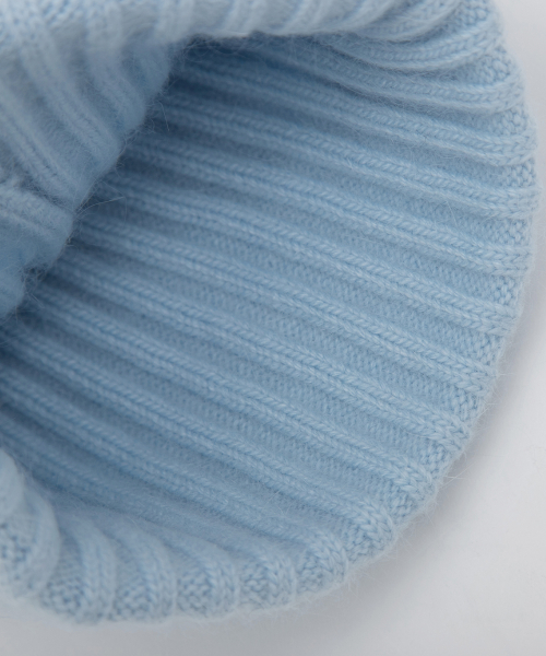 LACE LABEL ANGORA KNIT BEANIE SKY