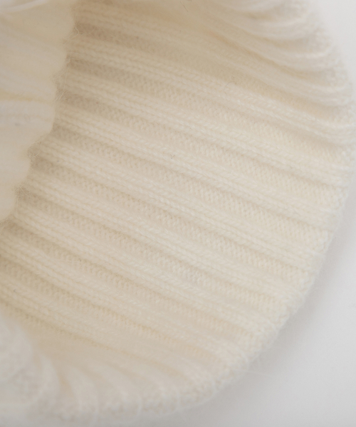LACE LABEL ANGORA KNIT BEANIE IVORY