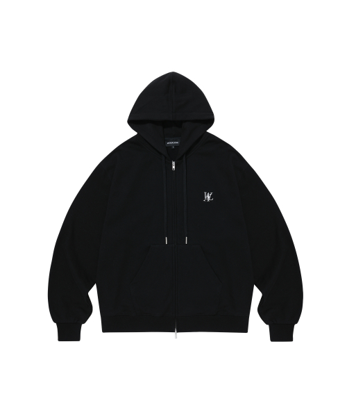 (기모)Signature hood zip-up (2colors)