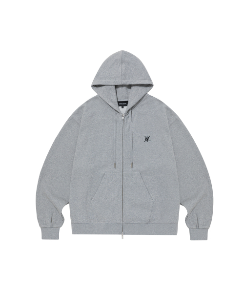 (기모)Signature hood zip-up (2colors)