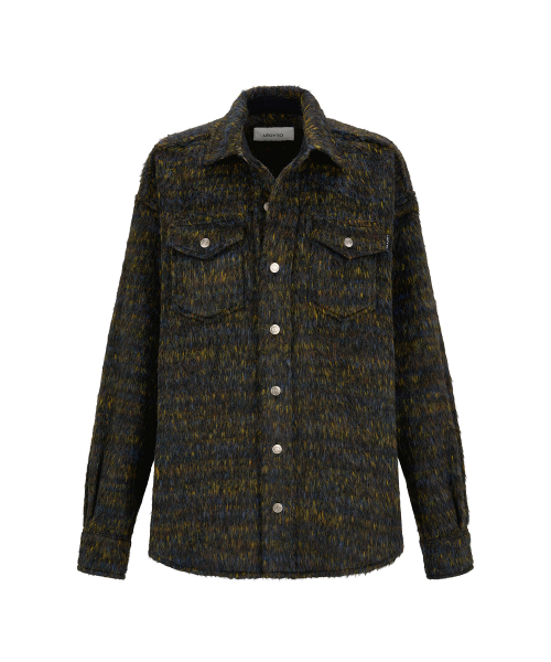 Hairy Wool Overshirt Jacket_[Khaki]