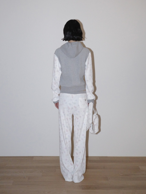 CONTRAST DREAMY WAFFLE PANTS (GRAY)