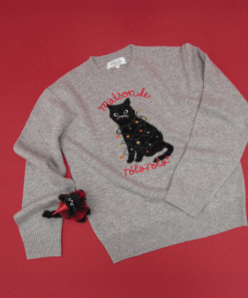 HOLIDAY ROLA CAT PULLOVER KNIT GRAY