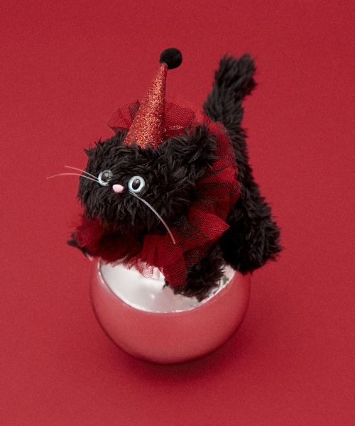 ROLA CAT FRIENDS KEYRING BLACK(PARTY HAT EDITION)