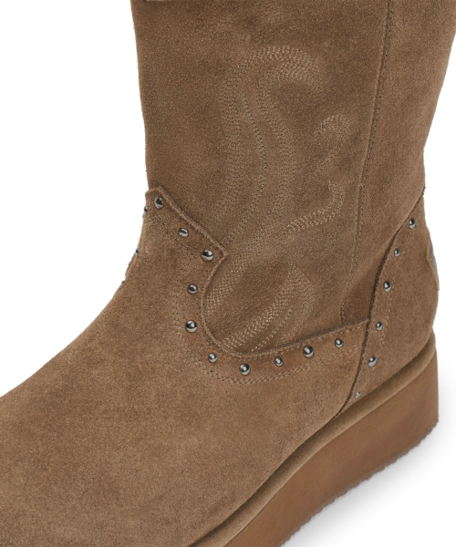 [X ODOR] WESTERN FUR BOOTS / BROWN