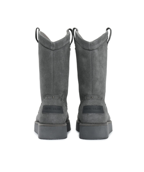 [X ODOR] WESTERN FUR BOOTS / GREY