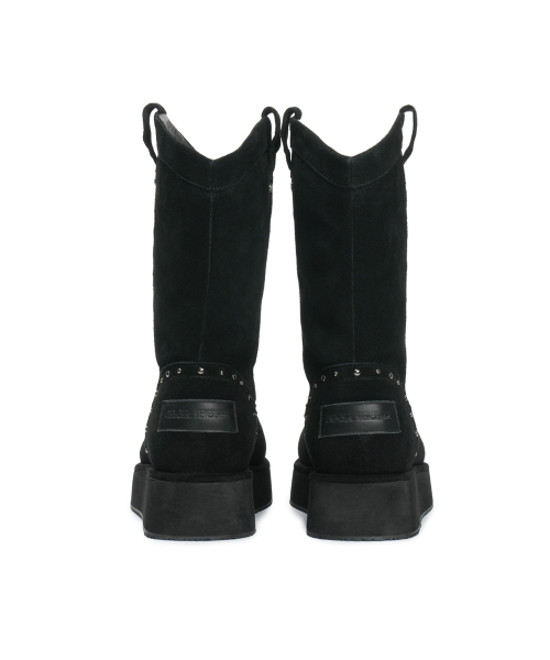 [X ODOR] WESTERN FUR BOOTS / BLACK