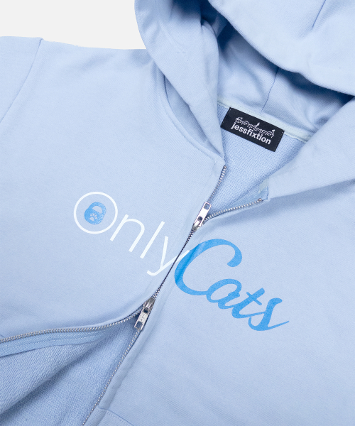 ONLY CATS HOOD ZIP-UP (SKY BLUE)