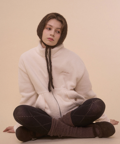 TEDDY FLEECE JACKET-IVORY