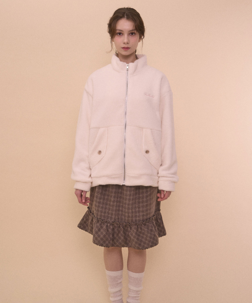 TEDDY FLEECE JACKET-IVORY