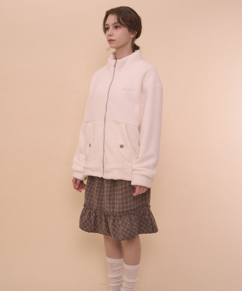 TEDDY FLEECE JACKET-IVORY