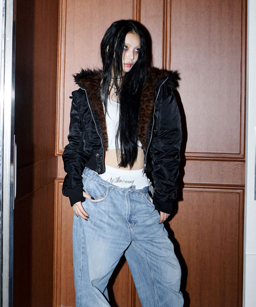 Fur Trim MA-1 Padded Jumper (BLACK)