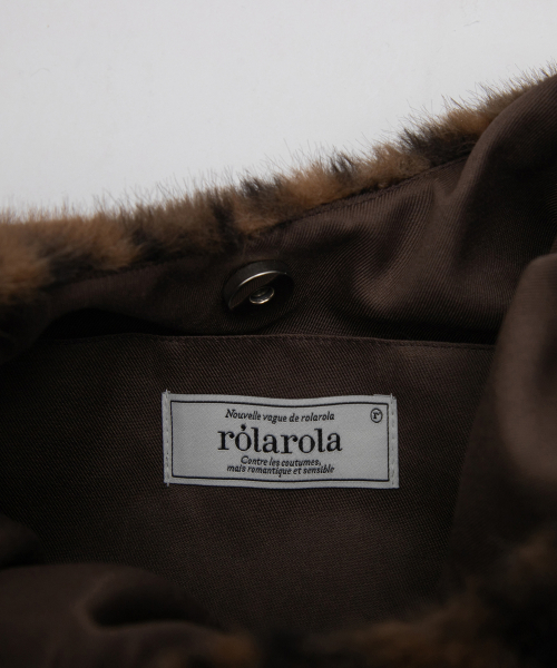 LEOPARD FUR TOTE BAG DEEP BROWN
