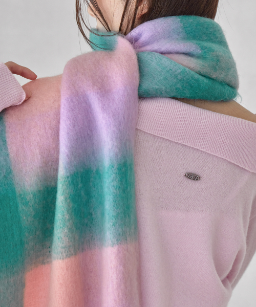 HIGH-NECK BUTTON WOOL CARDIGAN, PINK