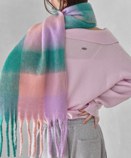 HIGH-NECK BUTTON WOOL CARDIGAN, PINK