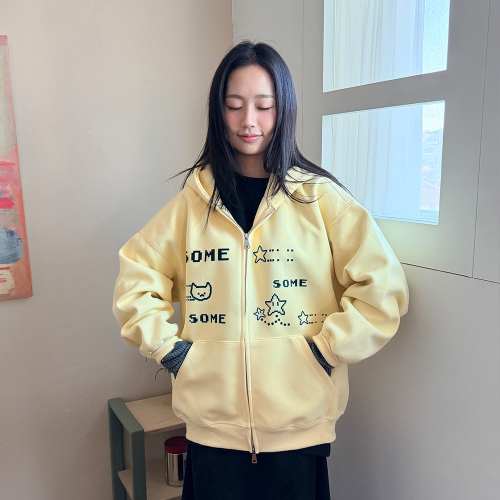[withsome made]픽셀 마라 투웨이 후드집업 스타