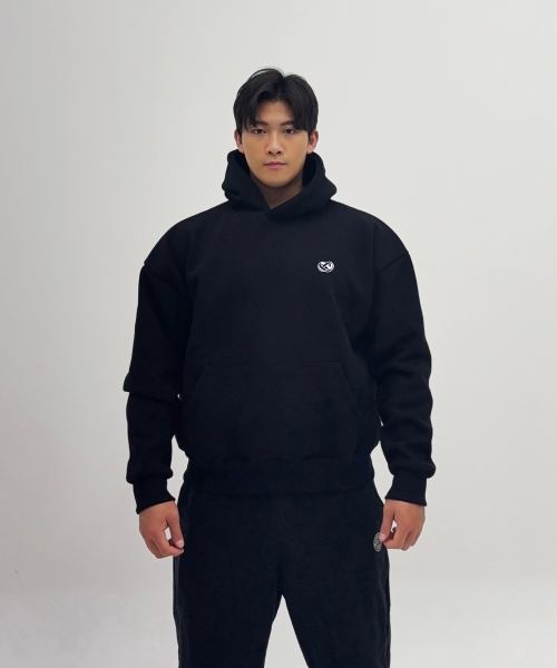실리콘 헤비고중량 이중지후드티셔츠