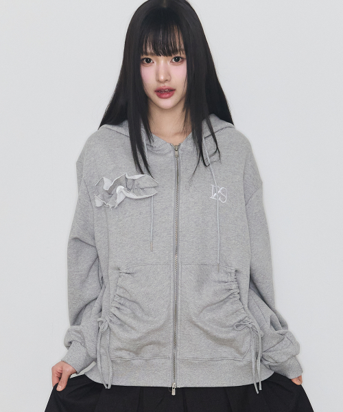 PURE FRILL HOODED ZIP-UP MELANGE
