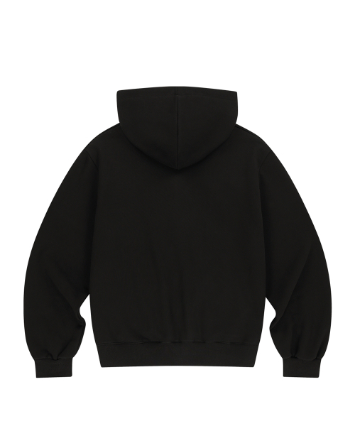 PURE FRILL HOODED ZIP-UP BLACK