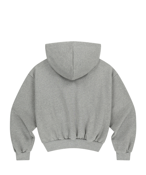 CHECKER BOW POCKET HOODED ZIP-UP MELANGE
