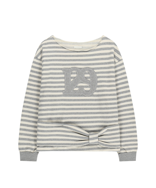 129 STRIPE SWEATSHIRT IVORY MELANGE