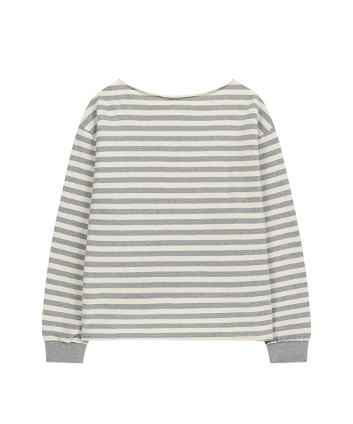129 STRIPE SWEATSHIRT IVORY MELANGE