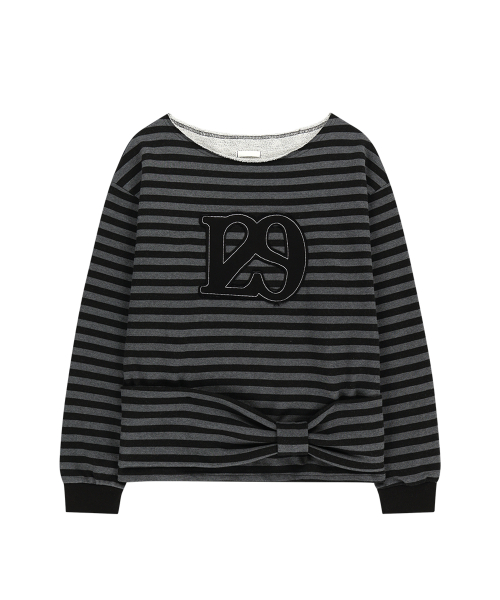 129 STRIPE SWEATSHIRT BLACK CHARCOAL