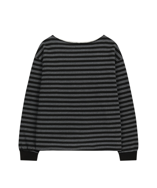 129 STRIPE SWEATSHIRT BLACK CHARCOAL