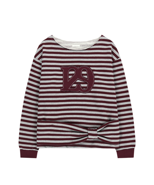 129 STRIPE SWEATSHIRT BURGUNDY MELANGE