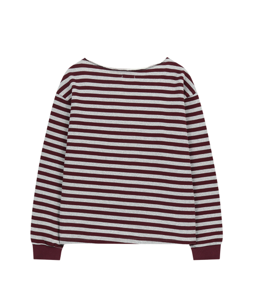 129 STRIPE SWEATSHIRT BURGUNDY MELANGE