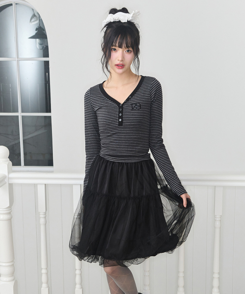 129 BASIC LONG SLEEVE CHARCOAL BLACK