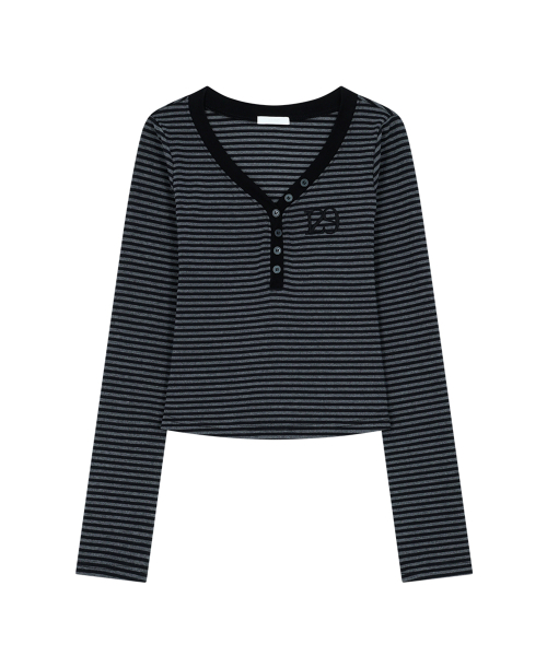 129 BASIC LONG SLEEVE CHARCOAL BLACK