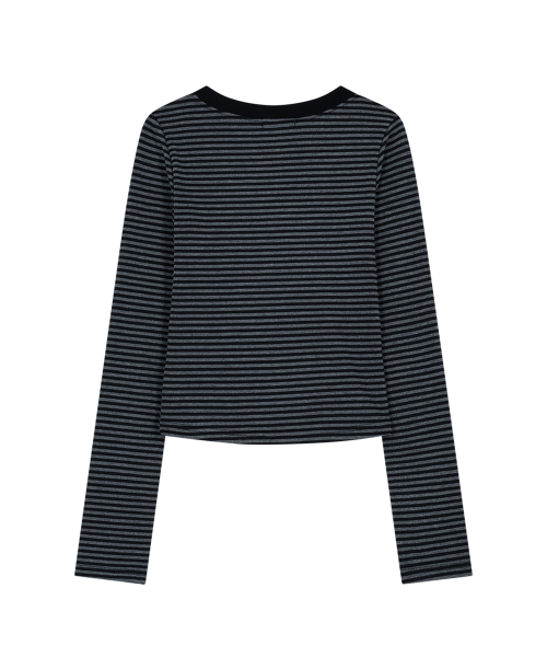 129 BASIC LONG SLEEVE CHARCOAL BLACK