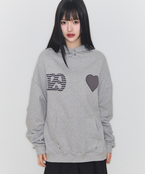 129 STRIPE COLORBLOCK HOODIE MELANGE