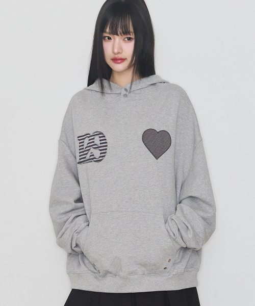 129 STRIPE COLORBLOCK HOODIE MELANGE