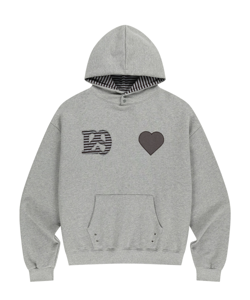 129 STRIPE COLORBLOCK HOODIE MELANGE