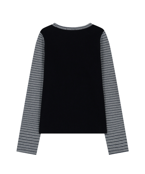 129 HEART SNAP LONG SLEEVE BLACK