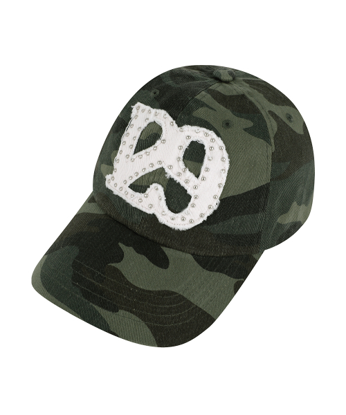 129 APPLIQUE STUD BALL CAP CAMO