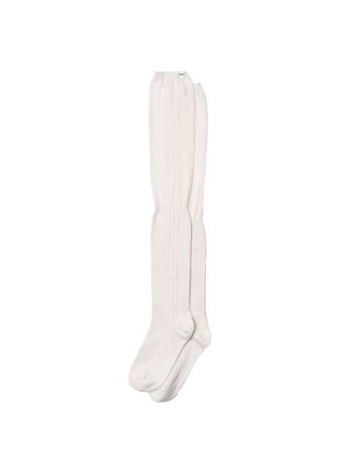 Ribbed Side-Line High Knee Socks_3 color