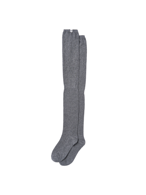 Ribbed Side-Line High Knee Socks_3 color