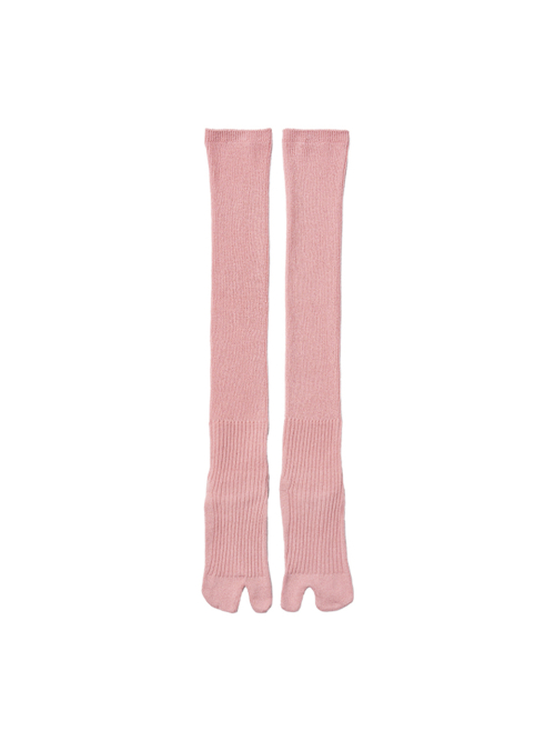 Ribbed Tabi Knee Socks_4 color