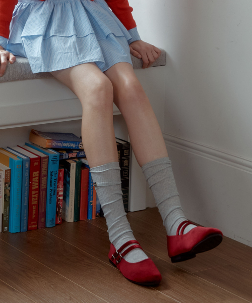 VELVET TWO STRAP MARYJANES_RED
